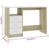 vidaXL Bureau met lades 110x50x76 cm spaanplaat wit sonoma eikenkleur