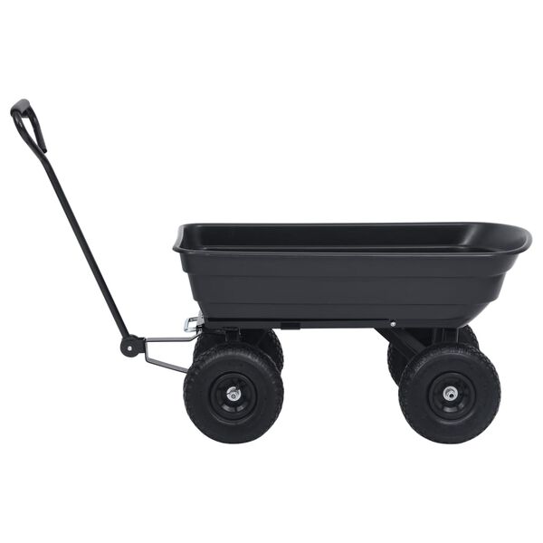 vidaXL Tuinkiepwagen 300 kg 75 L zwart