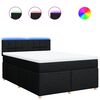 vidaXL Boxspring met matras stof zwart 140x200 cm