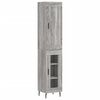 vidaXL Hoge kast 34,5x34x180 cm bewerkt hout grijs sonoma eikenkleurig