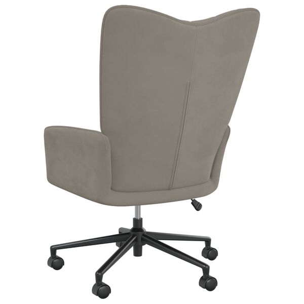 vidaXL Relaxstoel fluweel lichtgrijs