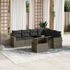 vidaXL 7-delige Loungeset met kussens poly rattan grijs