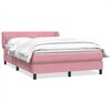 vidaXL Boxspring met matras fluweel roze 140x210 cm
