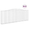 vidaXL Schanskorven 15 st gewelfd 400x30x140/160 cm ijzer