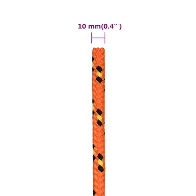 vidaXL Boottouw 10 mm 250 m polypropyleen oranje