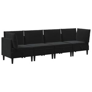 vidaXL Woonkamer Meubelset 4 st Zwart Fluweel