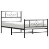 vidaXL Bedframe met hoofd- en voeteneinde metaal zwart 75x190 cm