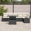 vidaXL Tuin Sofa Set met kussen 7 pcs Zwart en cr&egrave;me poly rattan