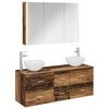 vidaXL Badkamermeubelset 4 st Oud hout Bewerkt hout en glas