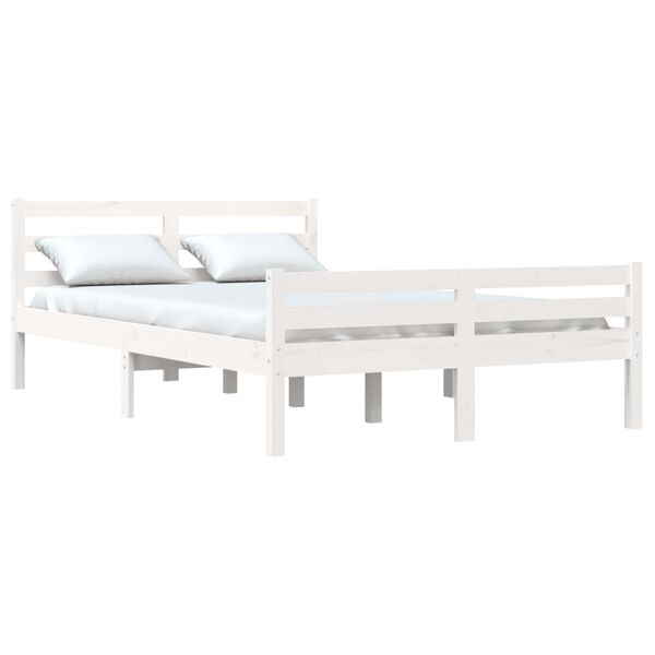 vidaXL Bedframe massief hout wit 140x200 cm