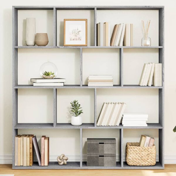 vidaXL Boekenkast 132x29x141,5 cm bewerkt hout grijs sonoma eiken