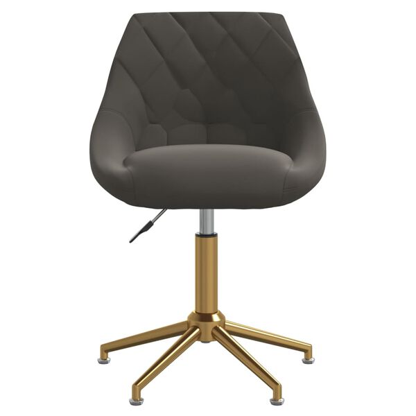 vidaXL Eetkamerstoelen draaibaar 6 st fluweel donkergrijs