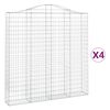 vidaXL Schanskorven 4 st gewelfd 200x30x200/220 cm ijzer