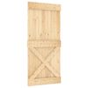 vidaXL Schuifdeur NARVIK Naturel en Zwart 95 x 210 cm (213,5 cm)