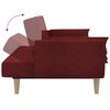vidaXL Slaapbank 2-zits met hocker en 2 kussens stof wijnrood