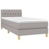 vidaXL Boxspring met matras en LED stof lichtgrijs 90x190 cm
