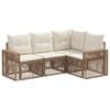 vidaXL Tuinbankenset 4 st Beige en Cr&egrave;me Wit poly rattan