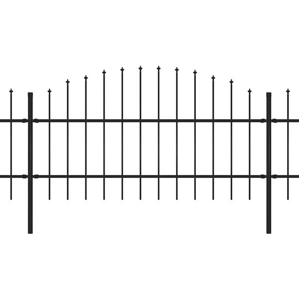 vidaXL Tuinhek met speerpunt staal 359x100 cm zwart