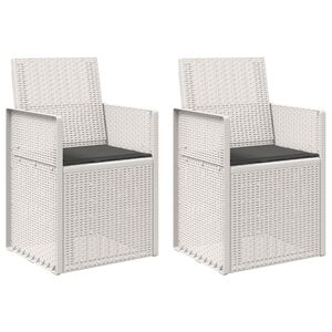 vidaXL Tuin Eetstoelen 2 pcs Wit en antracietkleurig PP
