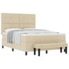 vidaXL Boxspringbed met hoofdeinde Cr&egrave;me 160 x 200 cm Stof
