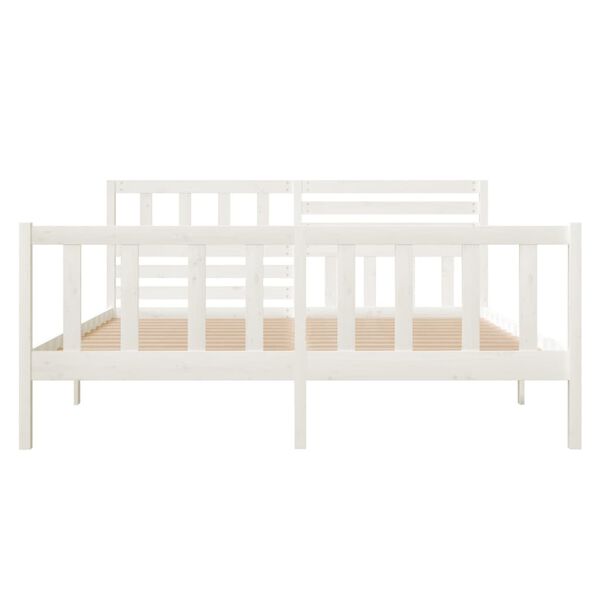 vidaXL Bedframe massief hout wit 120x200 cm