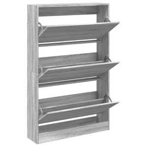 vidaXL Schoenenkast 80x21x125,5 cm bewerkt hout grijs sonoma eiken