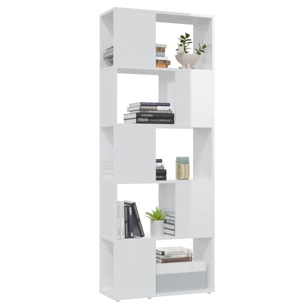 vidaXL Boekenkast/kamerscherm 60x24x155 cm hoogglans wit