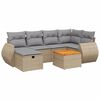 vidaXL 7-delige Loungeset met kussens poly rattan gemengd beige
