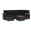 vidaXL 7-delige Loungeset met kussens poly rattan zwart