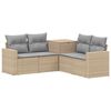 vidaXL Bankstel 5 st Beige en Licht Grijs Poly Rattan en Staal