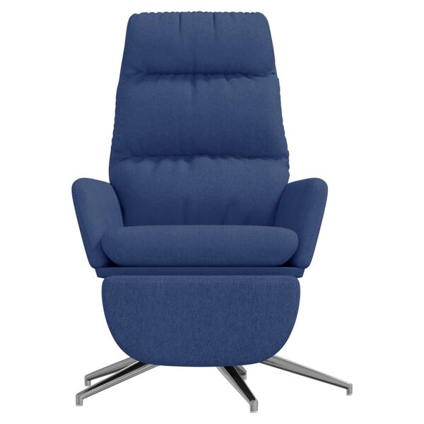 vidaXL Relaxstoel met voetensteun stof blauw