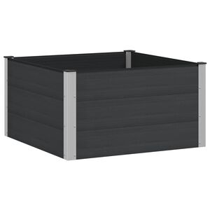 vidaXL Verhoogde plantenbak Zwart 100 x 100 x 54 cm WPC en Aluminium