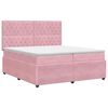 vidaXL Boxspringbed met matras Roze 200 x 200 cm Fluweel