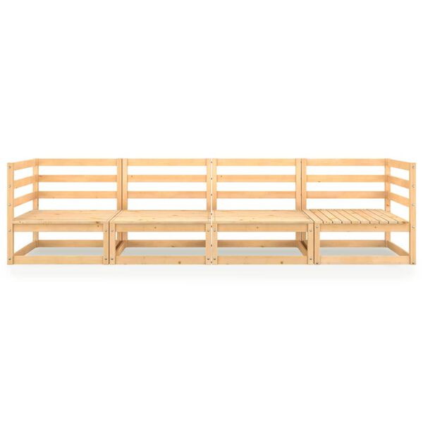 vidaXL Tuinbank 4-zits massief grenenhout