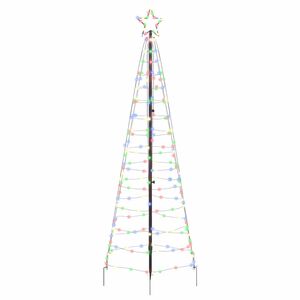 vidaXL LED Kerstboom met Grondspiesjes Multikleur 250 cm IJzer