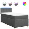 vidaXL Boxspring met matras stof donkergrijs 100x200 cm