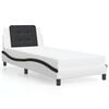 vidaXL Bedframe zonder matras "Zadar" kunstleer wit en zwart 80x200 cm