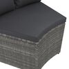 vidaXL 4-delige Loungeset met kussens poly rattan grijs