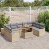 vidaXL Tuin Sofa Set met kussen 10 pcs beige en lichtgrijs