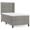 vidaXL Boxspring met matras fluweel lichtgrijs 90x200 cm