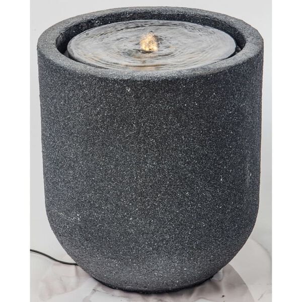 HEISSNER Terrasfontein met LED cilinder 41x41x45 cm zwart