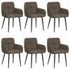 vidaXL Eettafelstoelen 6 pcs Nep Suede Leer Donkergrijs