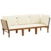 vidaXL 3 st Massief acaciahout & touw Naturel