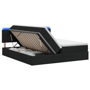 vidaXL LED Opslagbed met Matras Zwart 180 x 200 cm Stof