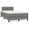 vidaXL Boxspring met matras en LED stof donkergrijs 120x190 cm