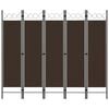 vidaXL Kamerscherm met 5 panelen 200x180 cm bruin