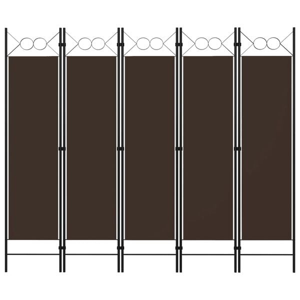 vidaXL Kamerscherm met 5 panelen 200x180 cm bruin
