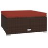 vidaXL 5-delige Loungeset met kussens poly rattan bruin