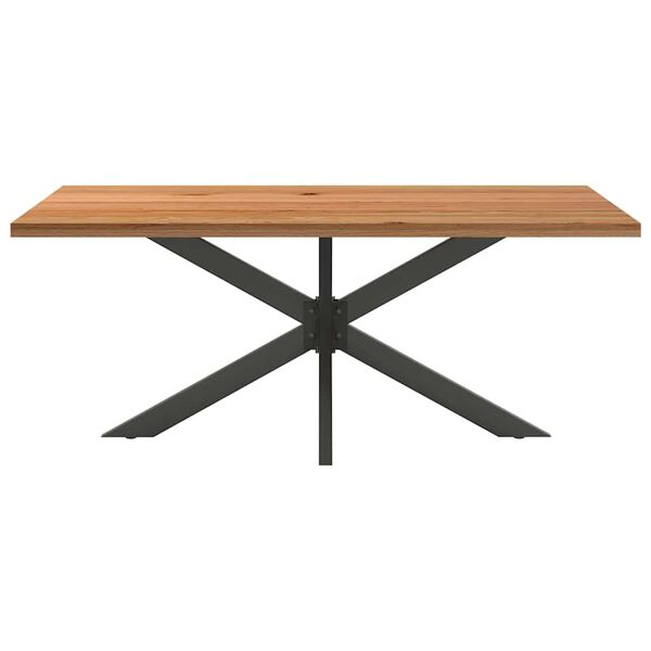 vidaXL Eettafel rechthoekig 180x100x74 cm massief eikenhout lichtbruin