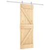 vidaXL Schuifdeur 70 x 210 cm Massief Grenenhout (Niet-Behandeld)